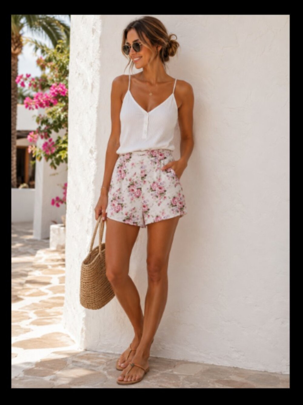 SHEIN Floral Flowy Shorts Pink Purple Green Dressy Pull On SHEIN Curve Size 1 XL